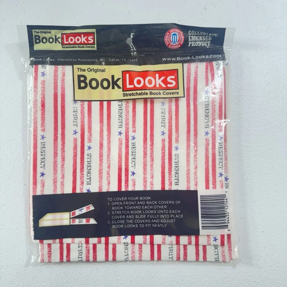 Original Book Looks STRETCHABLE BOOK COVERS~ STARS‎ & STRIPES~RED,BLUE,WHITE~NEW